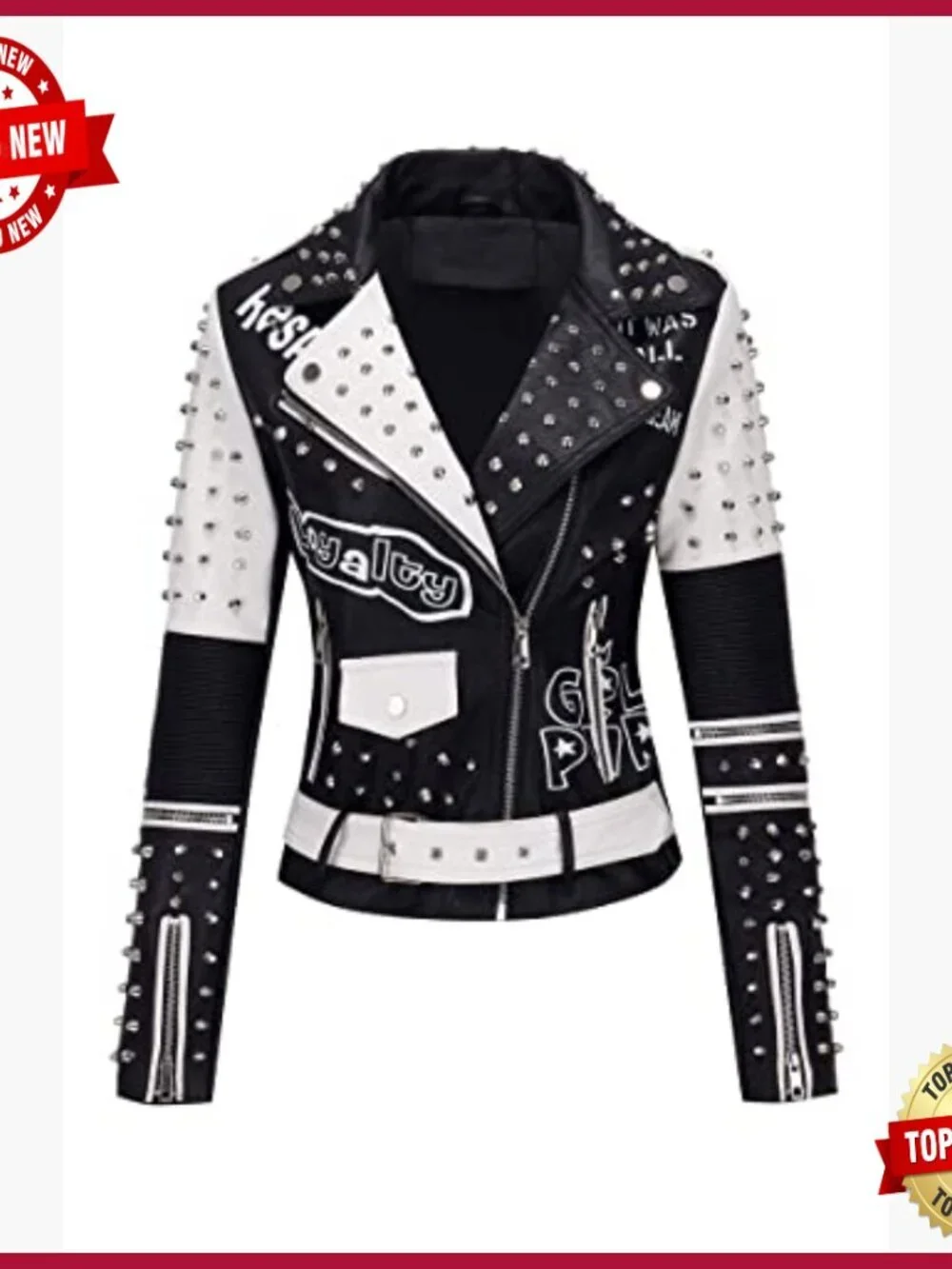 Plus Size Faux Leather Motorcycle Jacket Short PU Coat Long Sleeve